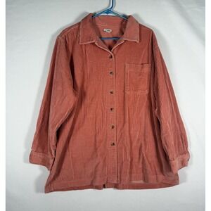 L.L. Bean Corduroy Shirt Jacket Women's 1X Wide Wale Button Shacket Outdoor